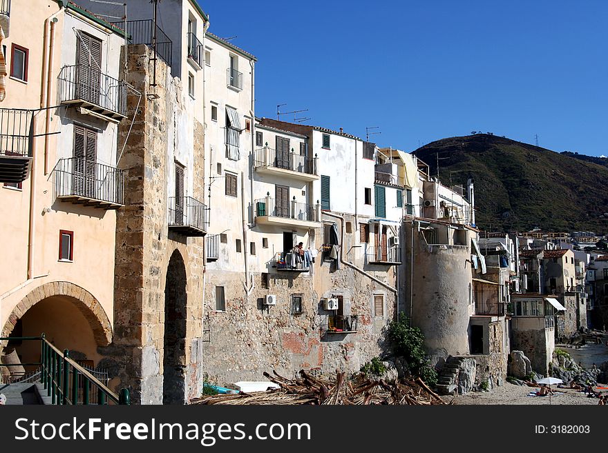 Old Town Cefalu In Sicily