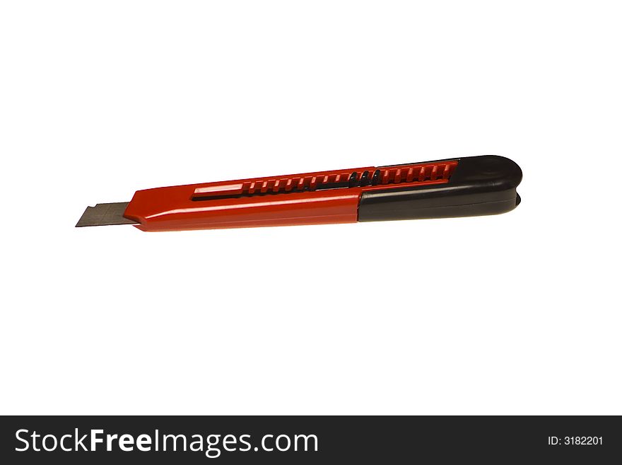 A red hobby cutter isolated on the white background