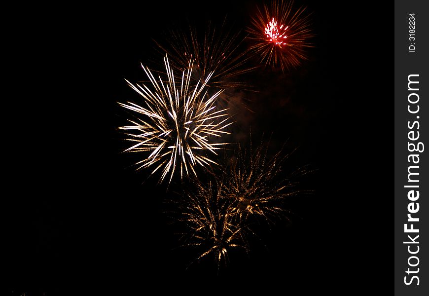 Multicolored firework at night sky. Multicolored firework at night sky