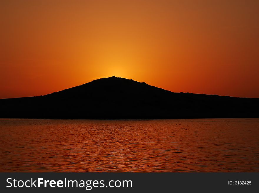 Sunset in National Park Kornati