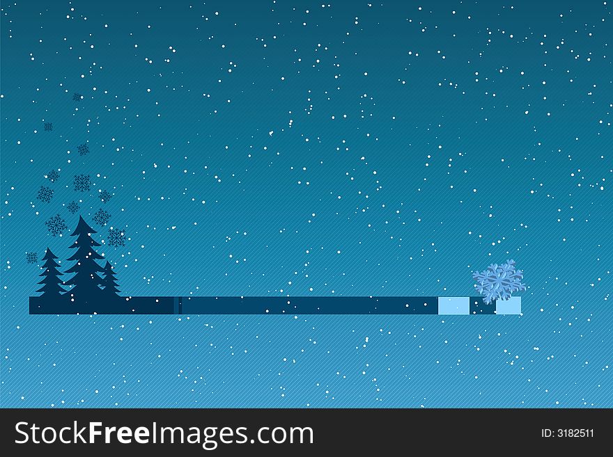 Wintry background with trees and snowfall. Wintry background with trees and snowfall