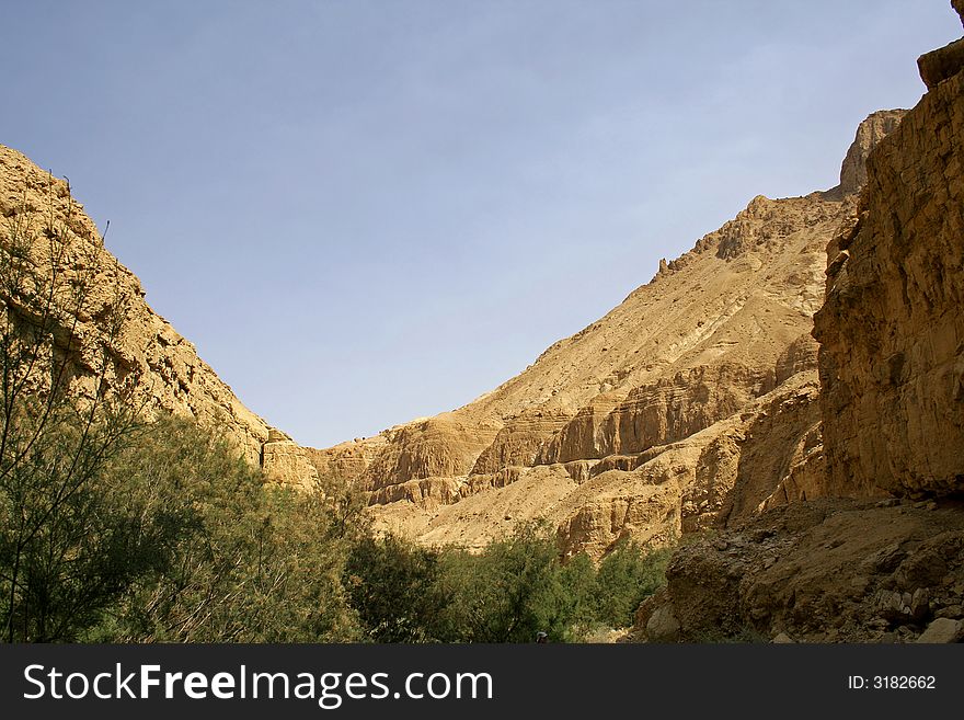 Desert landscape in the dead sea region