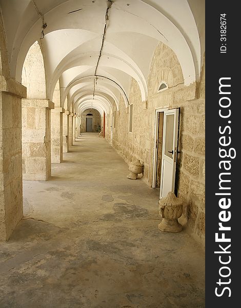 Archway nativity church, bethlehem, west bank, palestine, israel