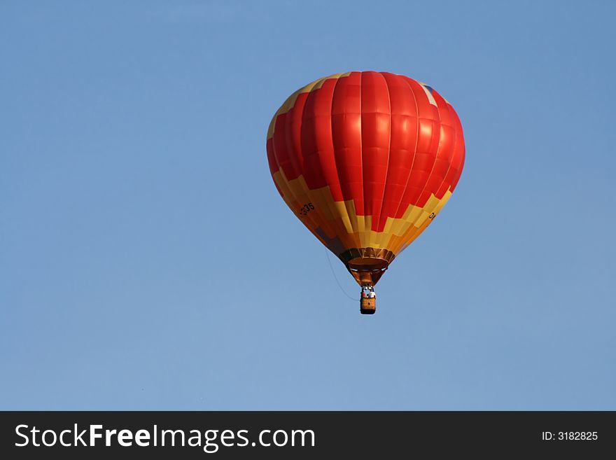 Red and orange hot-air balloon