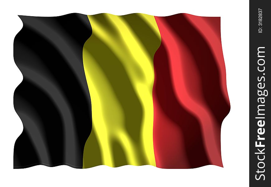 Illustration of belgian flag waiving in the wind