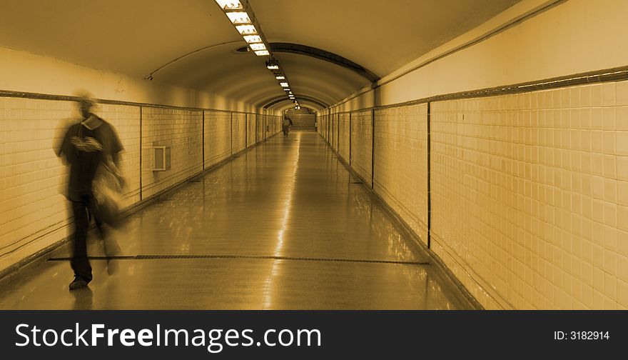 An underground passage in Madrid, Spain. An underground passage in Madrid, Spain