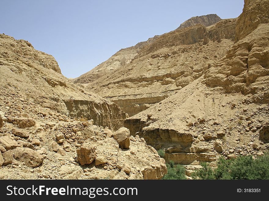 Desert landscape in the dead sea region