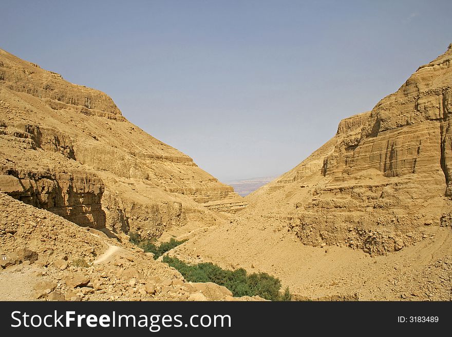 Desert landscape in the dead sea region