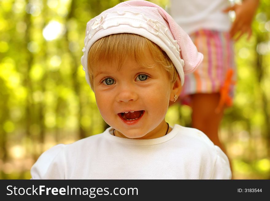 A nice smiling girl outdoors