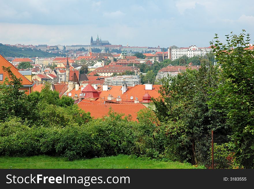 Prague red tile roofs