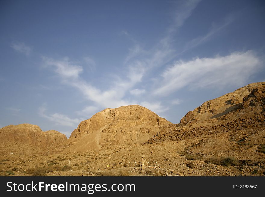 Desert landscape in the dead sea region