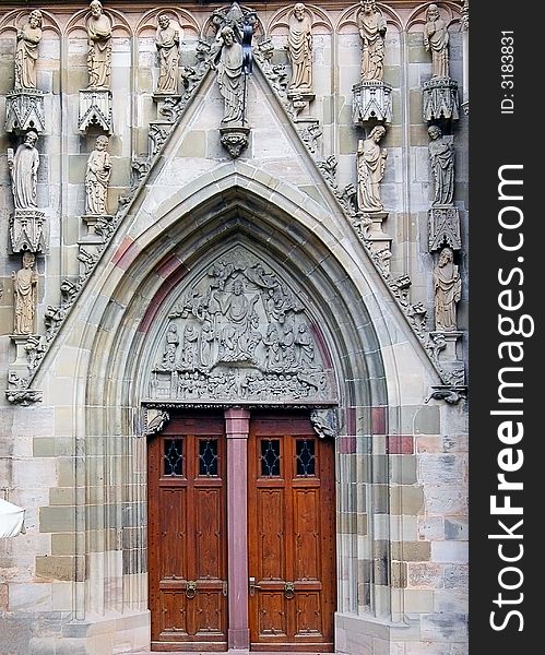 A gothic portal from the cathedral of Rotweill in Germany. A gothic portal from the cathedral of Rotweill in Germany