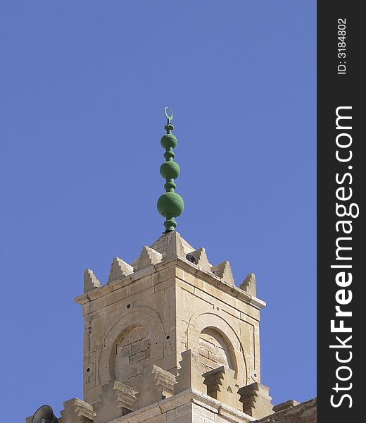 A particular of an islamic minareto in Tunisia. A particular of an islamic minareto in Tunisia