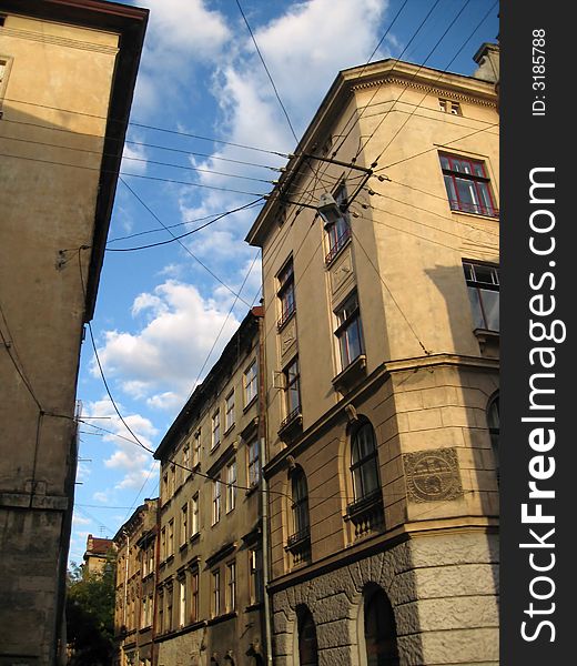 Photo of an old street in lviv, ukraine