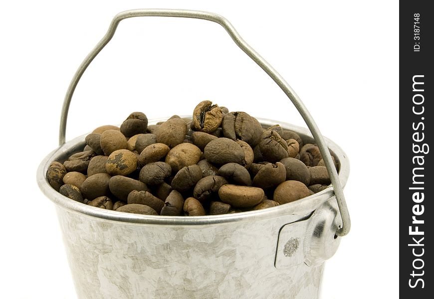 Coffee Bucket Of Beans