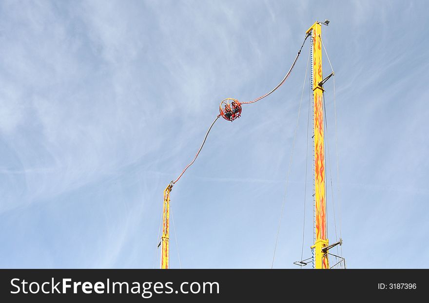 Bungee jump ball at a fun fair