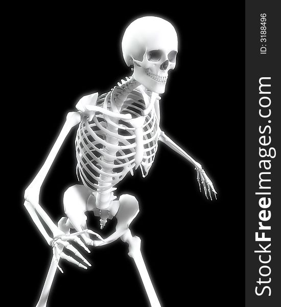 An x ray image of a Skelton in a pose a suitable image for medical or Halloween based concepts. An x ray image of a Skelton in a pose a suitable image for medical or Halloween based concepts.