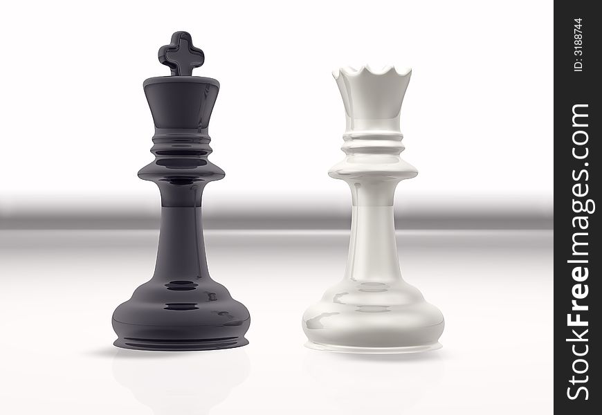 3d concept illustration of a chess game