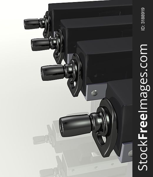 Submachine gun 3d conept illustration