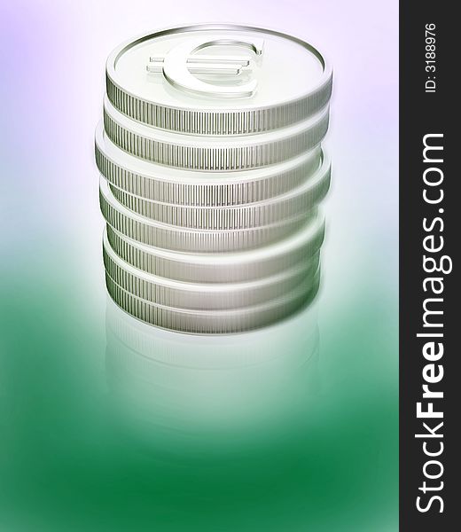 3d illustration concept euro coin