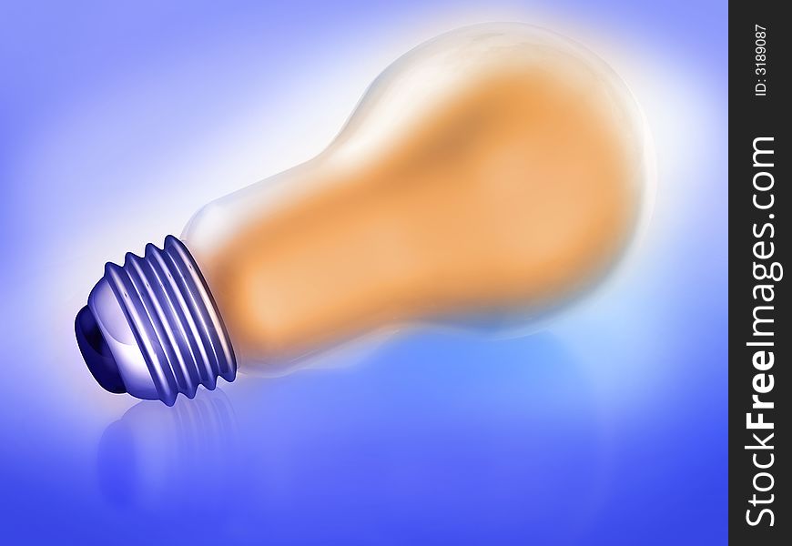 Light bulb 3d concept illustration