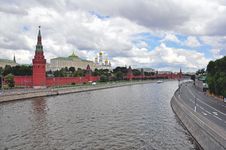 Moscow Kremlin Panoramic View Stock Photo