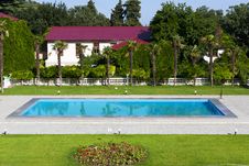 Mediterranean Mansion With A Swimming Pool Stock Photos Mediterranean Mansion With A Swimming Pool Stock Photos