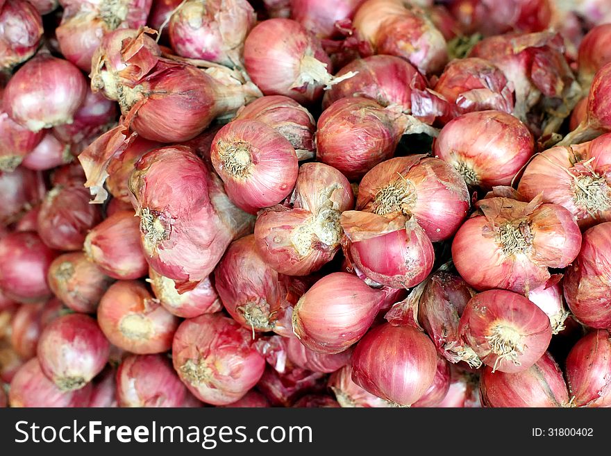 Pile of shallot background or texture