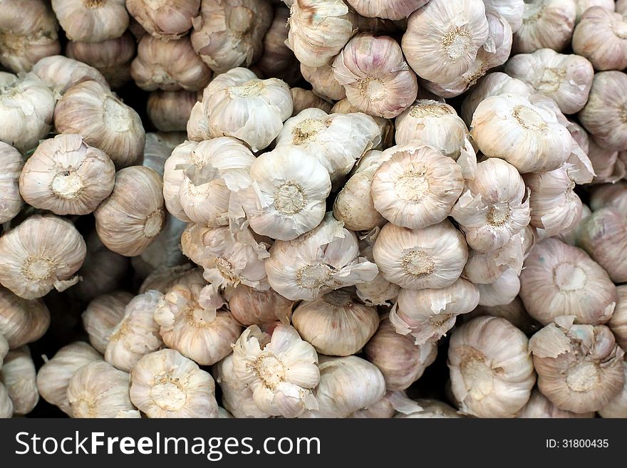Pile of Garlic background or texture