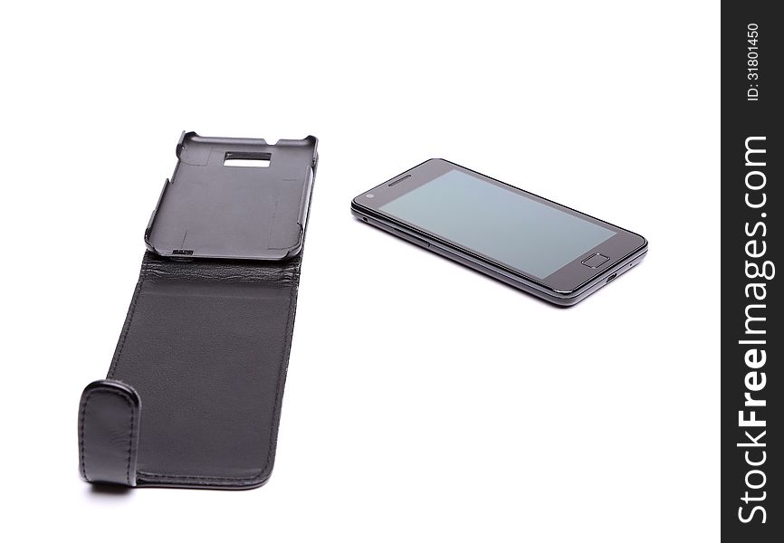 Mobile Phone And Leather Case