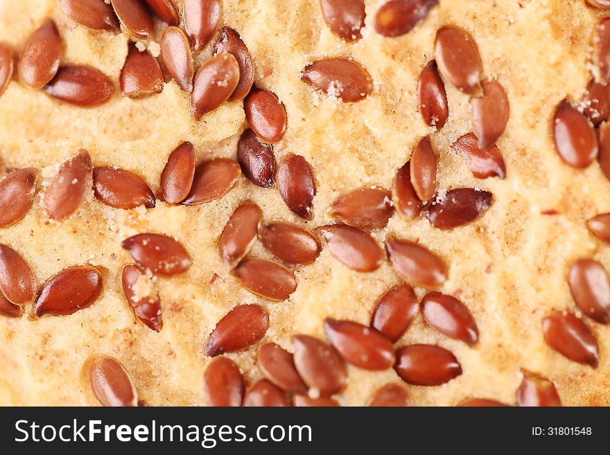 Cookies with sesame seeds. Close-up. A whole background.