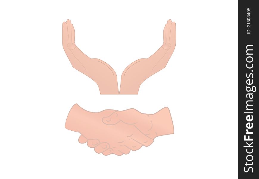 Two pair of hands in different positions.