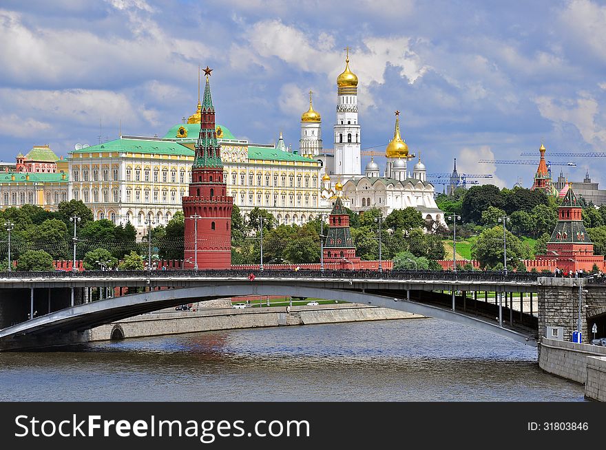 Moscow city panorama with Kremlin church. Moscow city panorama with Kremlin church