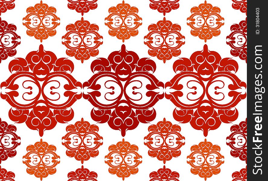 Red color pattern on a white background
