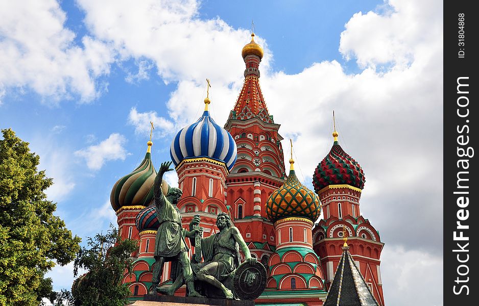 Close-up View of St. Basil's Cathedral, Moscow, Russian Federation. Close-up View of St. Basil's Cathedral, Moscow, Russian Federation