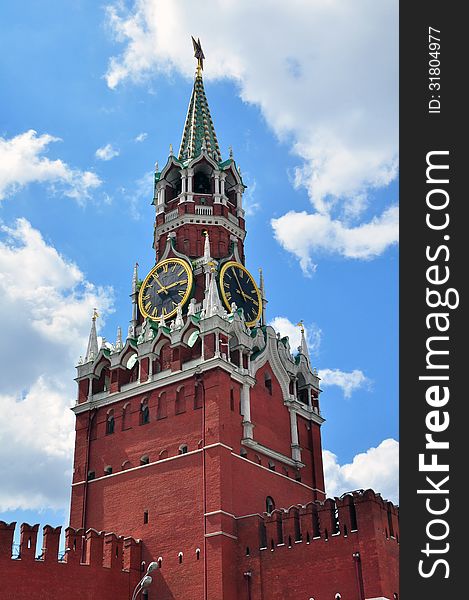 The saviour tower on the Red Square in Moscow, Russia. The saviour tower on the Red Square in Moscow, Russia