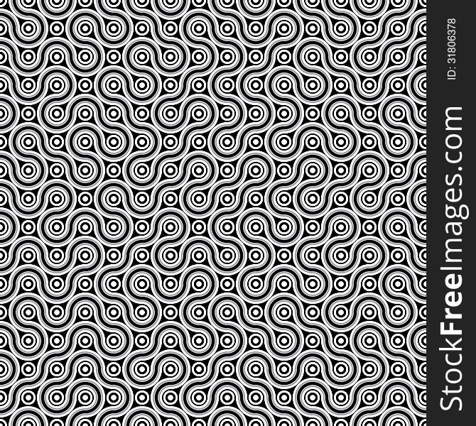 Seamless background with black and white infinite line