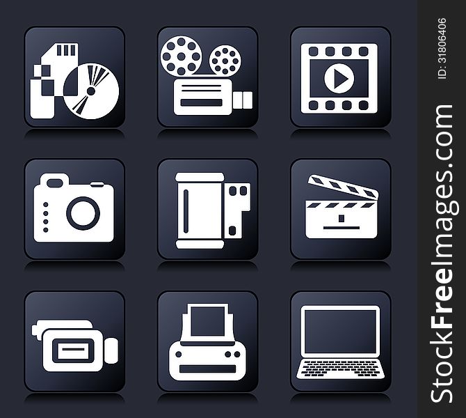 Set icons of photo and video. Set icons of photo and video