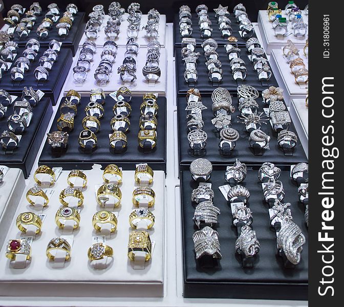 Golden Suk in Dubai, a big market, and bazaar, where almost only gold is sold all around. These are dozen of rings