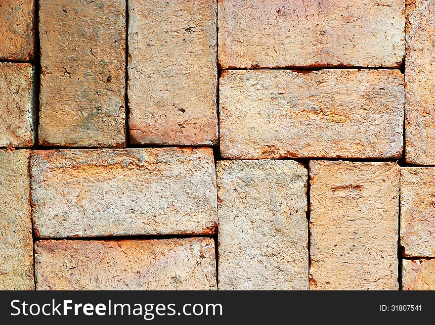 Brick floor background or texture