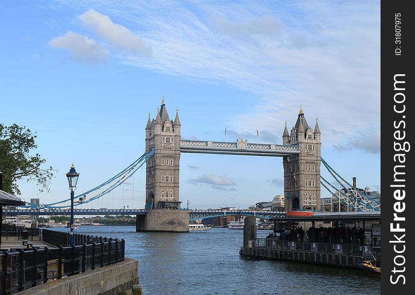 Tower Bridge with cruise ship