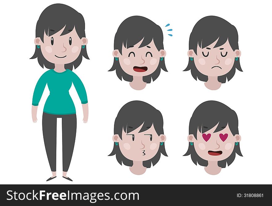 Girl and expressions