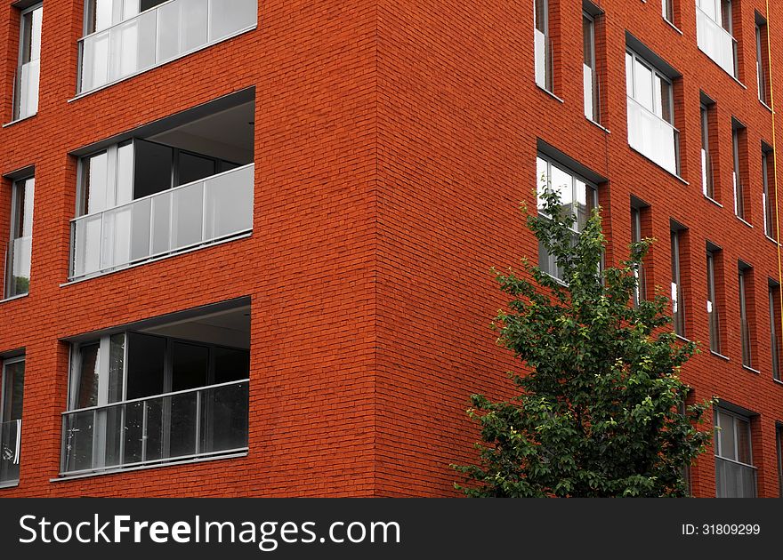 Red building at Antwerp.