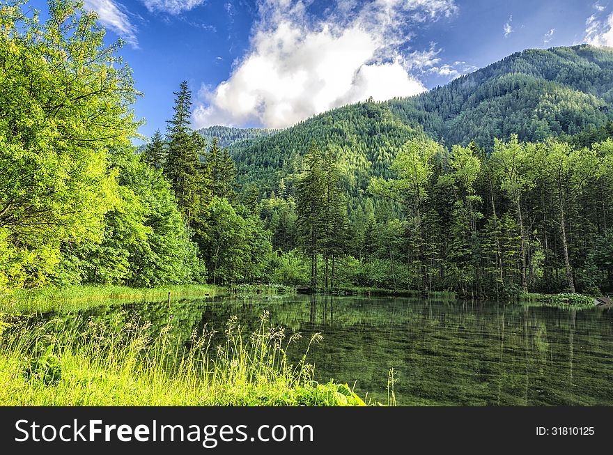 A lakeside Mountain near Graz, Austria.