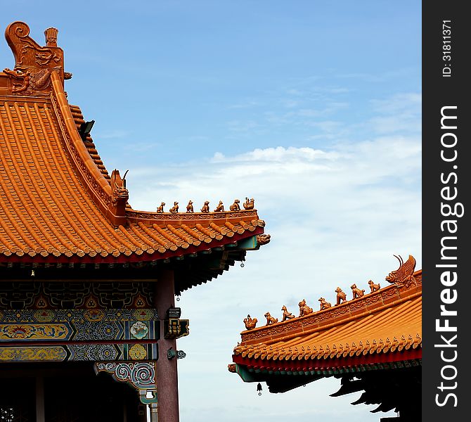 Gable roof in chinese style