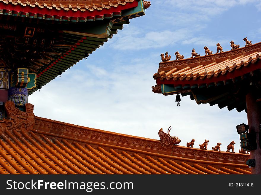 Gable roof in chinese style