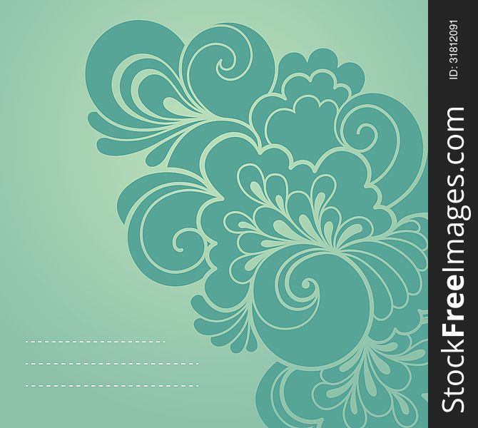 Green floral background in vector