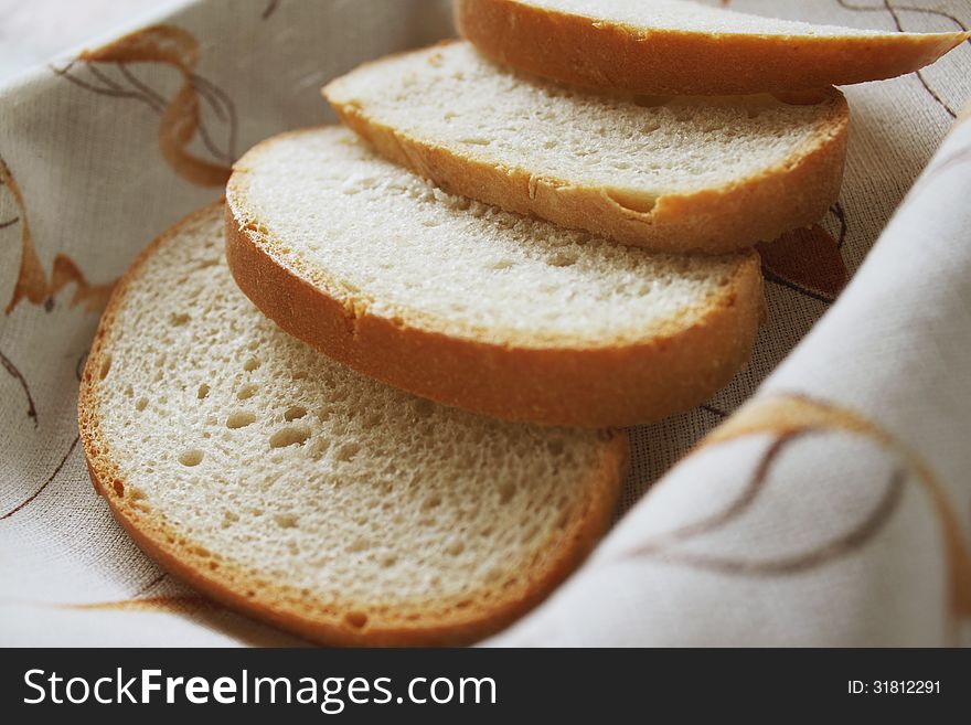 Bread on the white background (details)