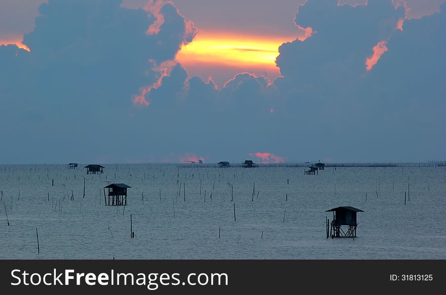 The sea at sunrise time