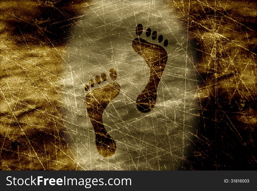 Grunge Footprints